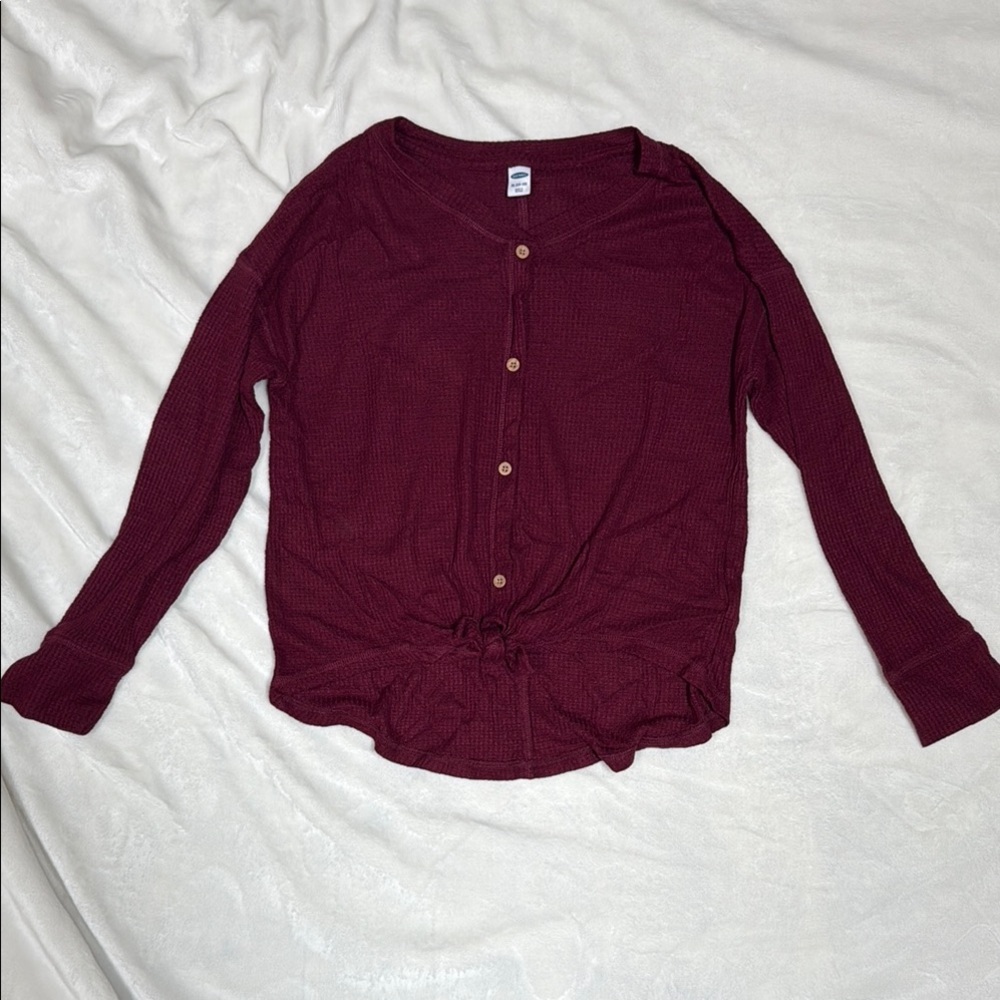 Old Navy Red Long Sleeve Button Down Shirt
